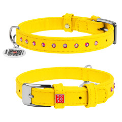 Нашийник (ш. 12мм. 21-29см.) жовтий Glamour WauDog CoLLar