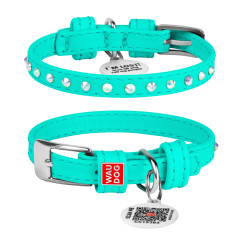 Нашийник (ш. 9мм. 18-21см.) ментоловий Glamour WauDog CoLLar