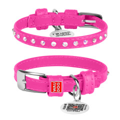 Нашийник (ш. 9мм. 19-25см.) рожевий Glamour WauDog CoLLar