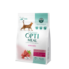 Сухий корм для котів з телятиною АКЦІЯ 200+100 г. Extra Taste Adult Cat OptiMeal