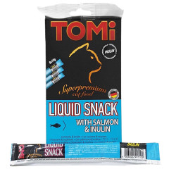 Ласощі для котів крес снек з лососем та інуліном 15 г. Liquid Snack Tomi