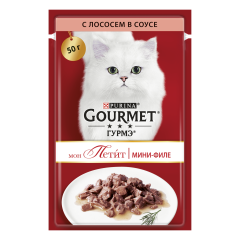 Вологий корм для котів з лососем Petit Gourmet Purina