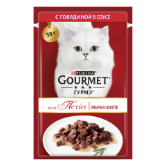 Вологий корм для котів з яловичиною Petit Gourmet Purina