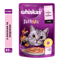 Вологий корм для кошенят з лососем та морквою Tasty mix Whiskas