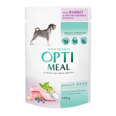 Вологий корм для собак з кролик в чорничному соусі Adult Dog OptiMeal