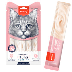 Ласощі для котів з тунцем та креветкою 5х14 г. Creamy Treat Wanpy