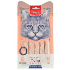 Ласощі для котів з тунцем та лососем 5х14 г. Creamy Treat Wanpy