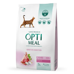 Сухий корм для котів з ягням Sensetive Digetion Adult Cat OptiMeal