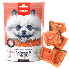 Ласощі для собак з лососем 100 г. Salmon & Fish Skin Wanpy