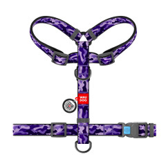 Шлея (ш. 25мм. 60-100см.) "Фіолетовий Камо" Nylon WauDog CoLLar