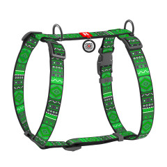 Шлея (ш. 25мм. 60-100см.) "Етно Зелений" Nylon WauDog CoLLar