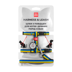 Шлея з повідком "Colors of Freedom" Nylon WauDog CoLLar
