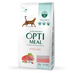 Сухий корм для котів з яловичиною та сорго Sterilised Adult Cat OptiMeal