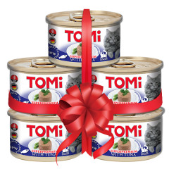 Вологий корм для котів з тунцем 4+1 Tomi