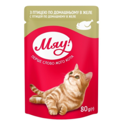Вологий корм для котів з птицею у желе Мяу