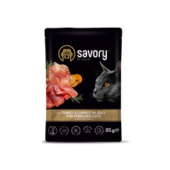 Вологий корм для котів з індичкою та морквою у желе Sterilised Turkey & Carrot in Jelly Adult Cat Gourmand Savory