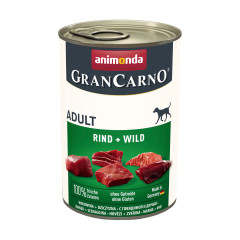 Вологий корм для собак з яловичиною та дичиною Rint + Wild Adult GranCarno Animonda