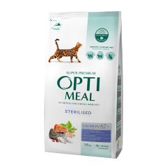 Сухий корм для котів з лососем Sterilised Adult Cat OptiMeal