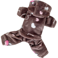Костюм махровий в сердечка коричневий Dogs Bomba