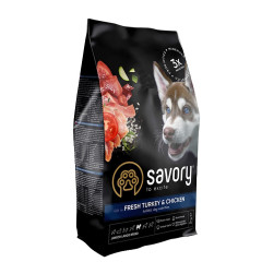 Сухий корм для цуценят з кроликом та качкою 3 кг. Fresh Turkey & Chiken Juniour Large Breed Savory