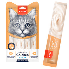 Ласощі для котів з куркою та крабом 5х14 г. Creamy Treat Wanpy