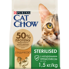 Сухий корм для котів з індичкою Sterilised Cat Chow Purina
