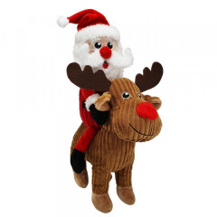 Іграшка м'яка Санта на олені Cristmas Nobby