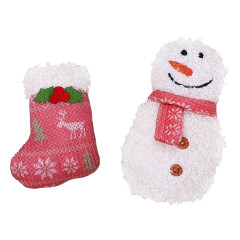 Іграшка м'яка набір для кота шкарпетка та сніговик Cristmas Nobby