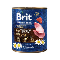 Вологий корм для собак з індичкою та індушиною печінкою Brit Premium by Nature
