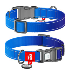 Нашийник світлонакопичувальний (ш. 15мм. 25-35см.) блакитний Nylon WauDog CoLLar