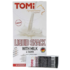 Ласощі для котів крем снек With Milk & Taurin Liquid Snack Tomi