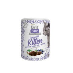 Ласощі для котів для кошенят, з куркою, кокосом та чорницею Kitten Superfruits Crunchy Snack for Cats Brit Care