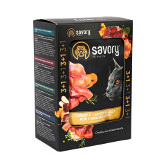 Вологий корм для котів з індичкою та морквою у желе 3+1 Sterilised Turkey & Carrot in Jelly Adult Cat Gourmand Savory