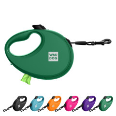 Повідець-рулетка з контейнером для пакетів R-leash WauDog CoLLar