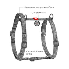 Шлея з ручкою з відновленої бавовни анатомічна Re-cotton WauDog CoLLar