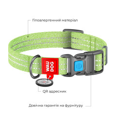 Нашийник із відновленої бавовни пластиковий фастекс Re-cotton WauDog CoLLar