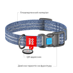 Нашийник із відновленої бавовни пластиковий фастекс Re-cotton WauDog CoLLar