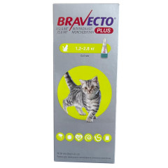 Засіб від бліх та кліщів для котів 1,5-2,8 кг. Plus Bravecto