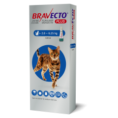 Засіб від бліх та кліщів для котів 2,8 - 6,25 кг. Plus Bravecto