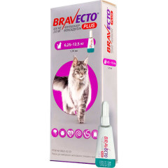 Засіб від бліх та кліщів для котів 6,25-12,5  кг. Plus Bravecto