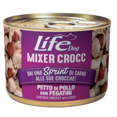 Вологий корм для собак куряча грудка та печінка Mixer Crocc Life Dog