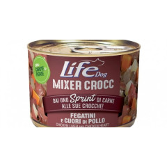 Вологий корм для собак курячі сердечка та печінка Mixer Crocc Life Dog
