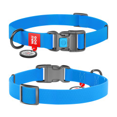 Нашийник (ш. 20мм. 24-40см) блакитний Wateproof WauDog CoLLar
