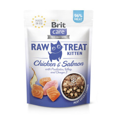 Ласощі для котів та кошенят з куркою та лососем Chicken and Salmon Kitten Raw Treat Brit Care