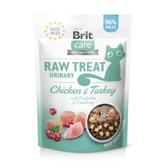 Ласощі для котів з куркою та індичкою Chicken & Turkey Urinary Raw Treat Brit Care