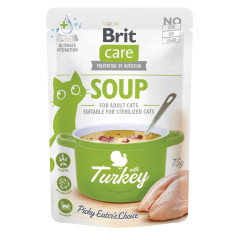 Вологий корм для котів суп з індичкою Soup Adult Cat Brit Care