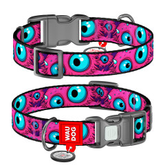 Нашийник нейлоновий "Око монстра" пластиковий фастекс Nylon WauDog CoLLar (old)