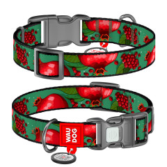Нашийник нейлоновий "Гранати" пластиковий фастекс Nylon WauDog CoLLar (old)
