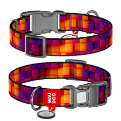 Нашийник нейлоновий "Куби 3Д" пластиковий фастекс Nylon WauDog CoLLar (old)