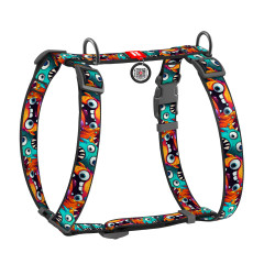 Шлея нейлоновий "Зубасті монстри" Н-подібна Nylon WauDog CoLLar (old)